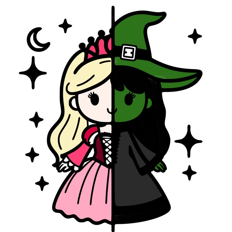 split princess and witch