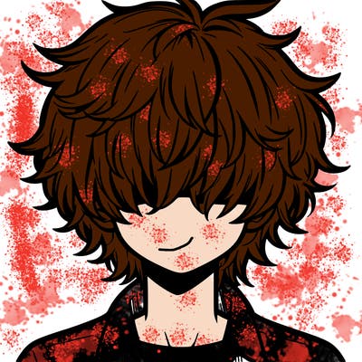 manga boy fluffy hair covering his eyes