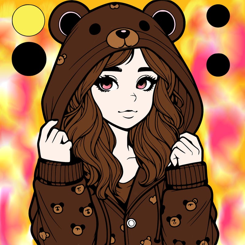 realistic girl in a animal pjs hoodie