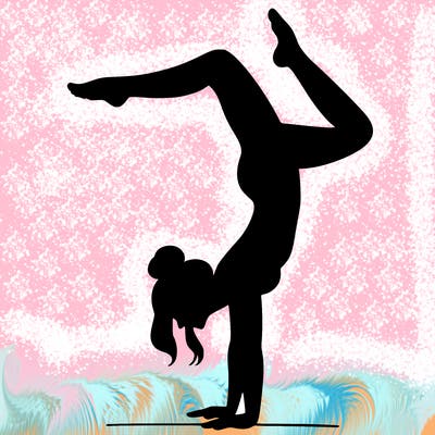 a woman doing a handstand