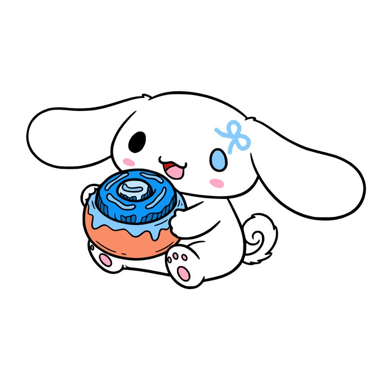 cinnamoroll with a cinnamon bun