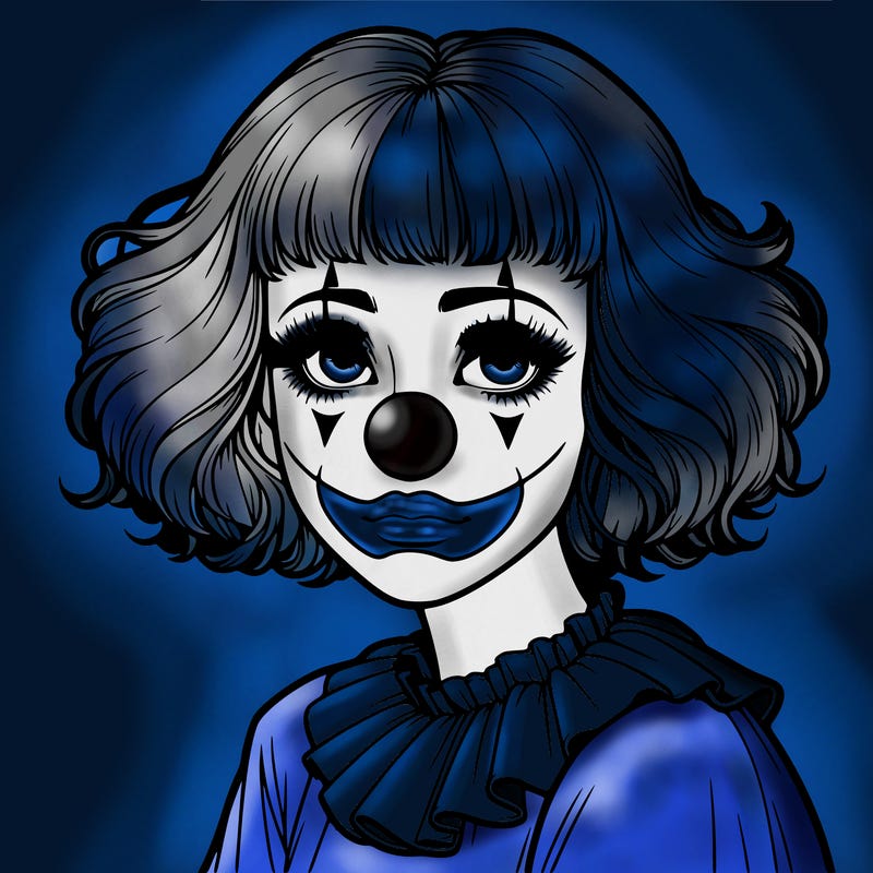 a clown girl realistic