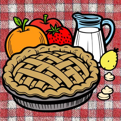 a pie of food