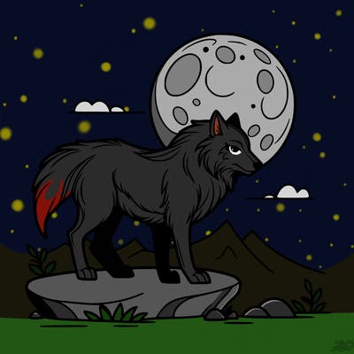 wolf moonlight