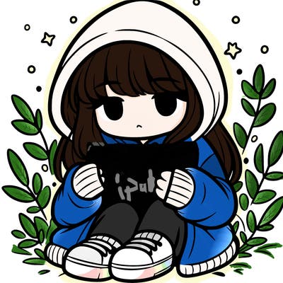girl in oversized hoodie reading a book