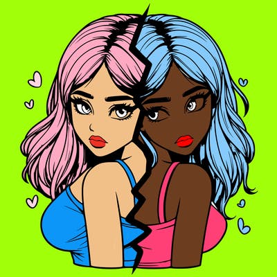 realistic girl split