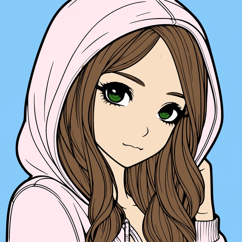 realistic adult girl with hoodie on