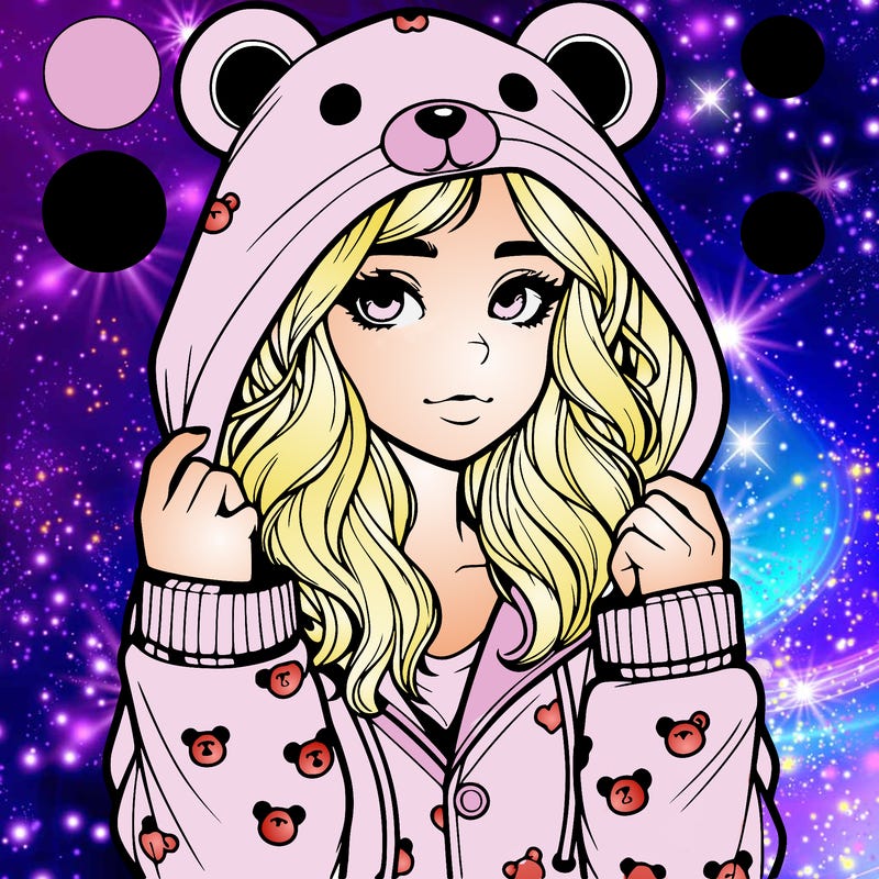 realistic girl in a animal pjs hoodie