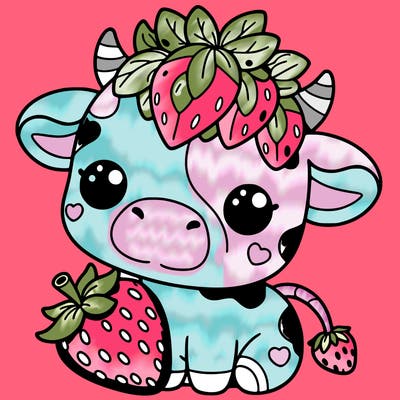 cute strawberry cow