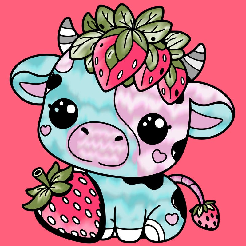 cute strawberry cow