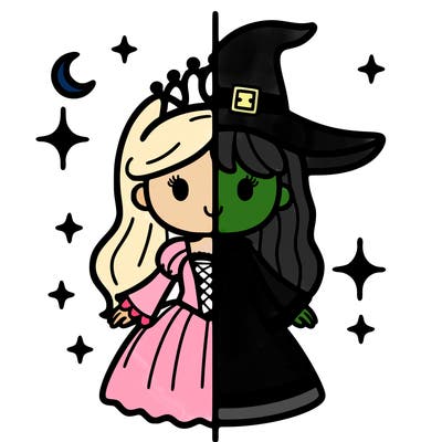 split princess and witch
