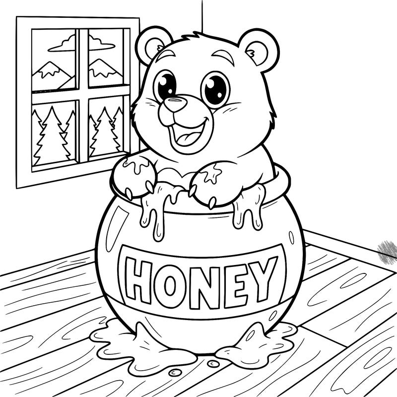 a bear in a honey jar