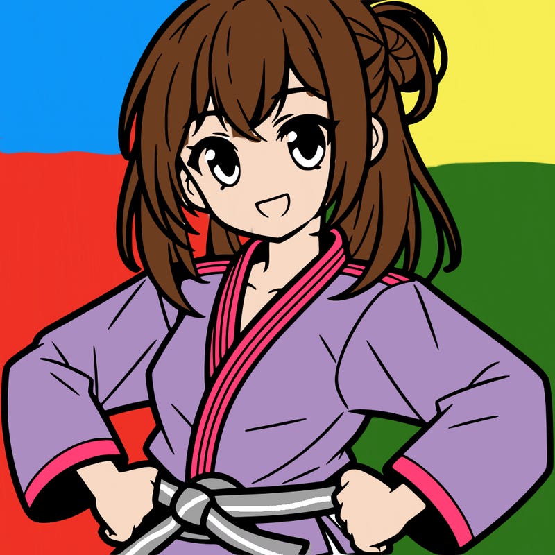 anime girl in jiu-jitsu gi