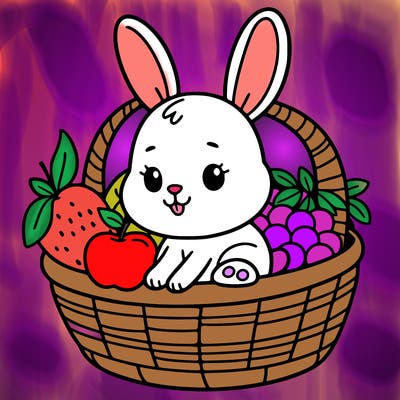 bunny in a fruit basket