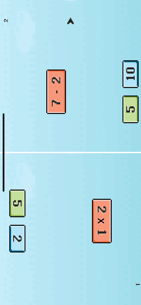 Tap Math - fast challenge - A split screen showing a two player 1v1 mental math competition