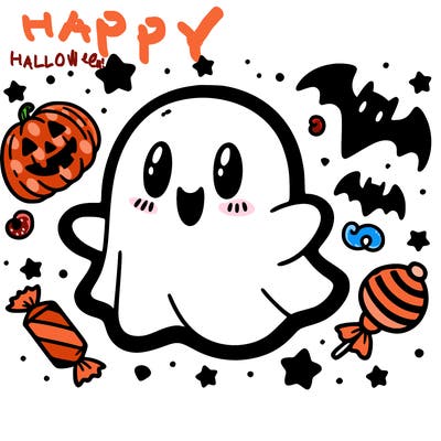 halloween cute little ghost