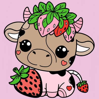 cute strawberry cow
