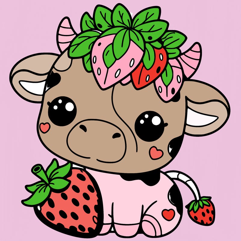 cute strawberry cow