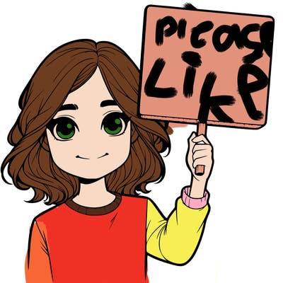 realistic girl holding up a sign