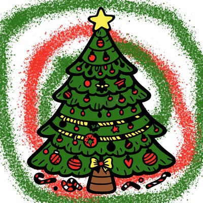 christmas tree with lots of details