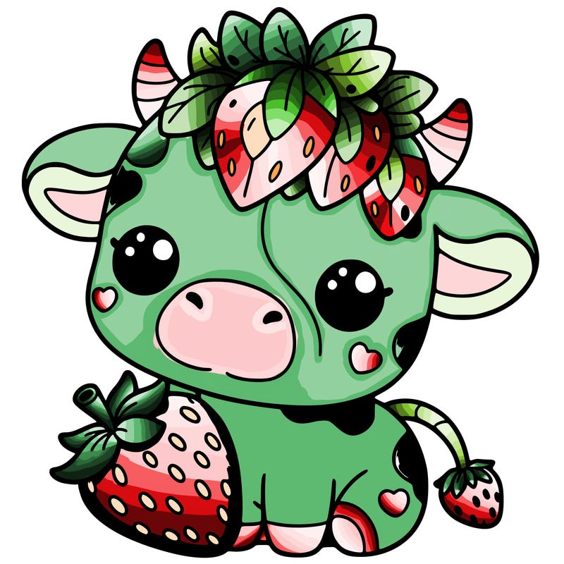 cute strawberry cow