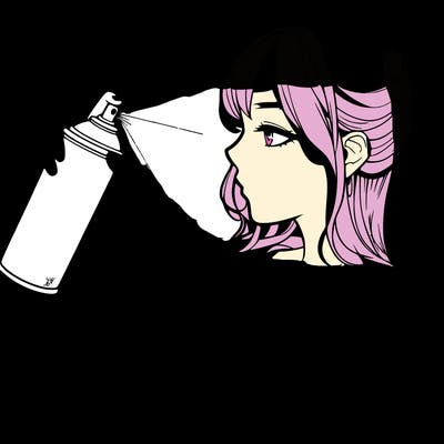 a realistic girl spray, painting