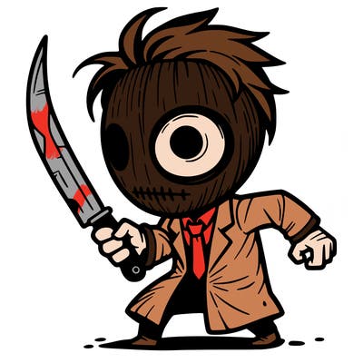 scary person with knife