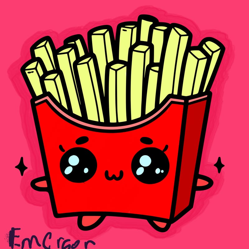 a cute. french fries