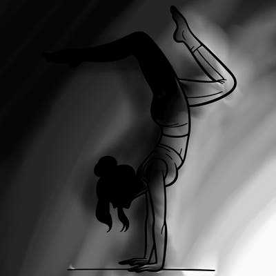 a woman doing a handstand