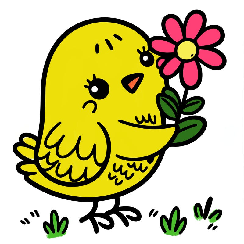 bird with flower in its beak