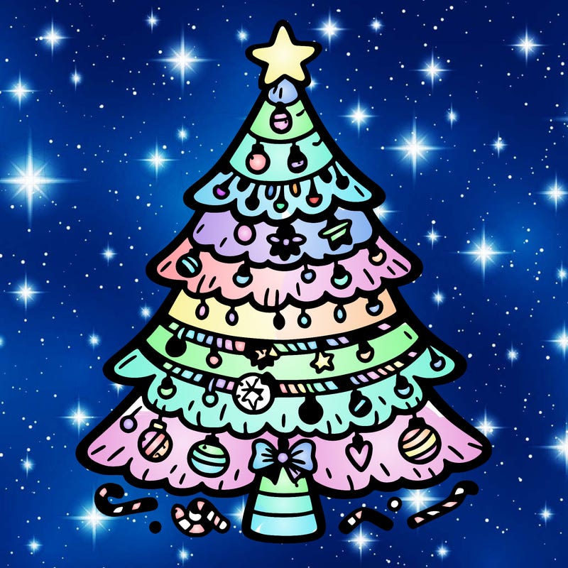 christmas tree with lots of details