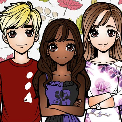 two realistic girls with two realistic boys