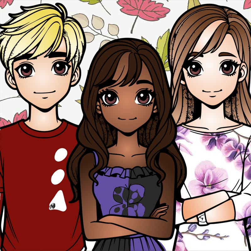 two realistic girls with two realistic boys