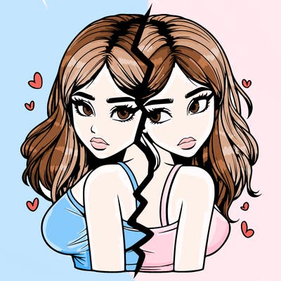 realistic girl split