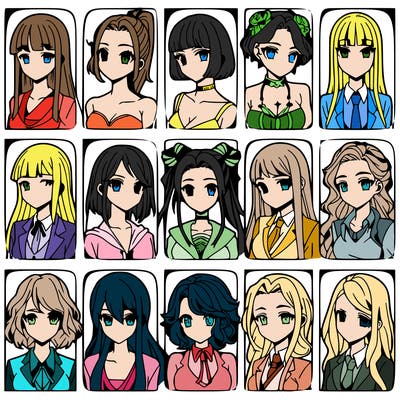 girls that look diffrent anime