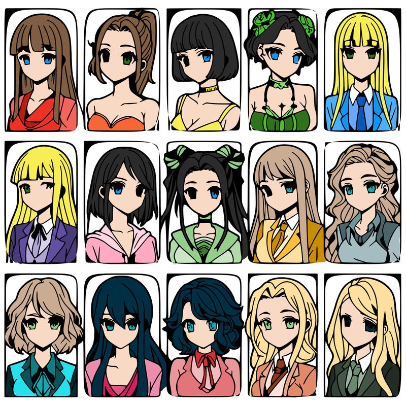 girls that look diffrent anime