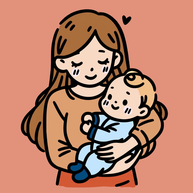 mom holding baby