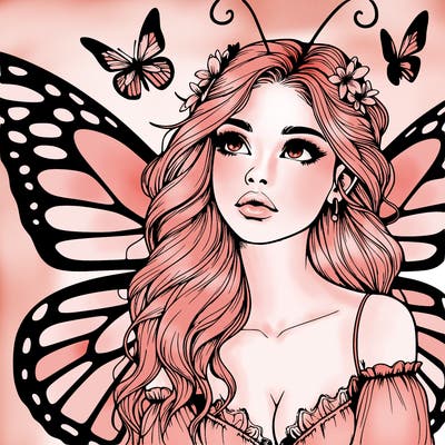 butterfly fairy realistic girl