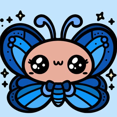 cute kawaii butterfly