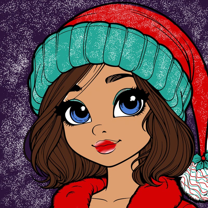 realistic christmas girl