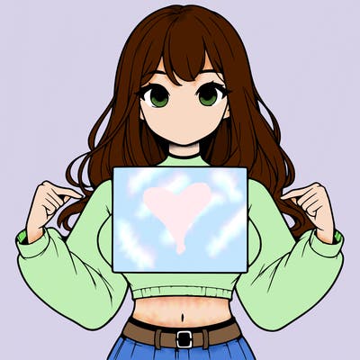 girl holding a blank sign in a long sleeve crop top