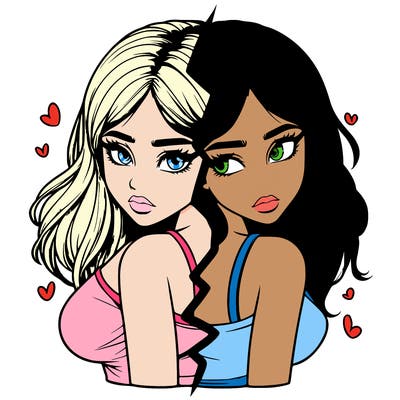 realistic girl split