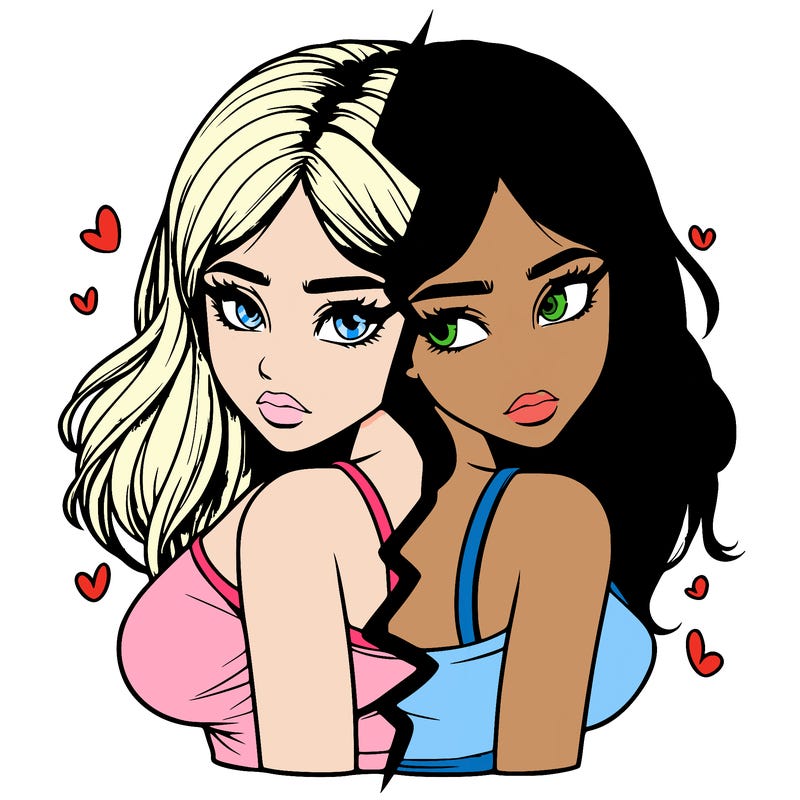 realistic girl split