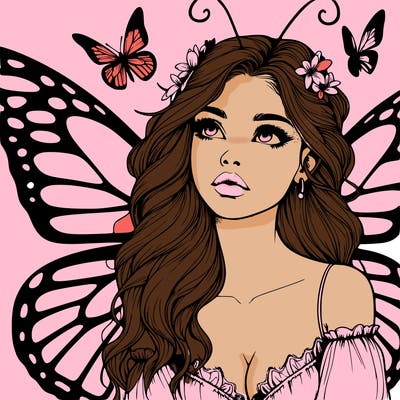 butterfly fairy realistic girl