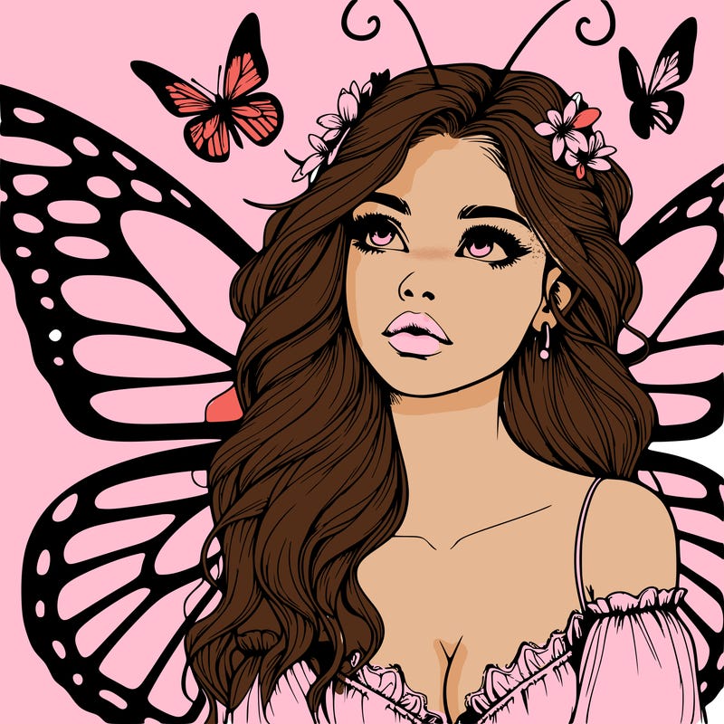 butterfly fairy realistic girl