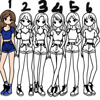 a group of girls wearing crop tops and shorts