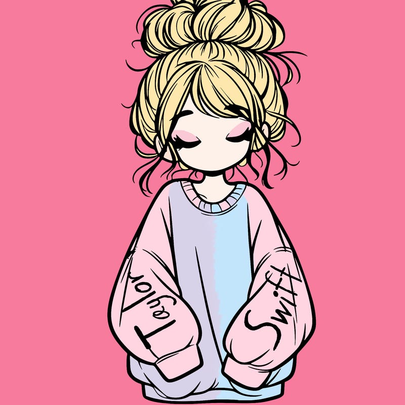 girl with baggy sweatshirt and messy bun