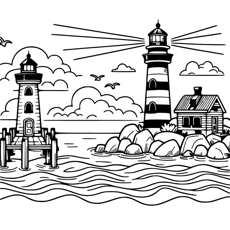 lighthouses and ocean