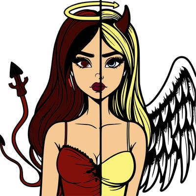 devil vs angel realistic girl