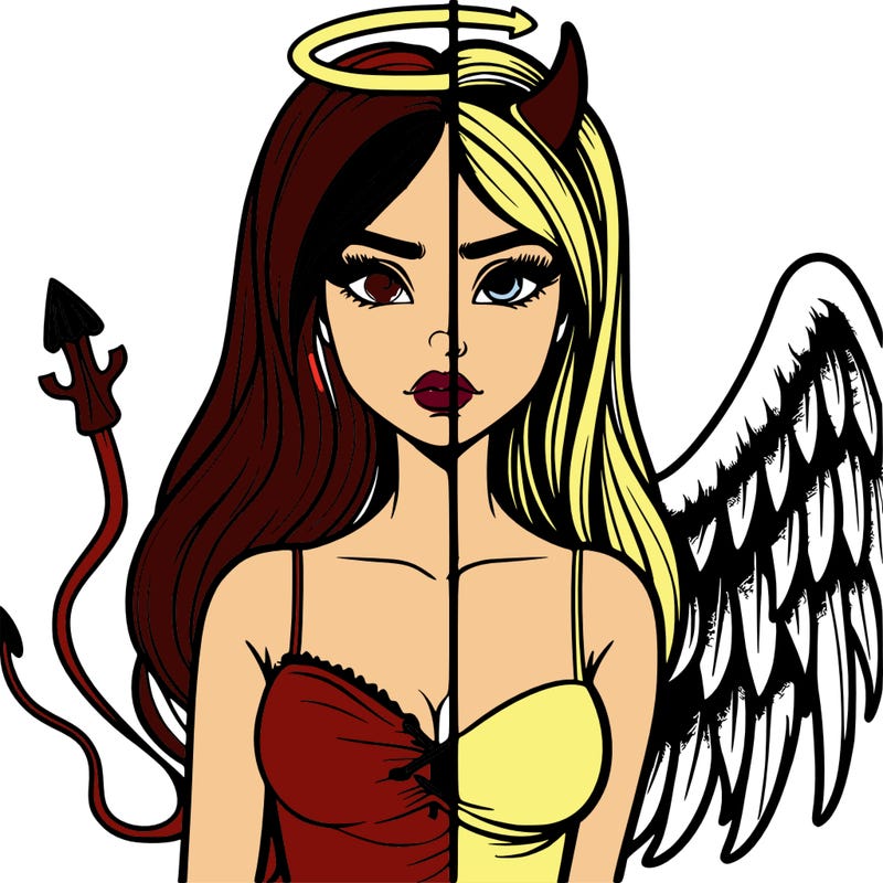 devil vs angel realistic girl